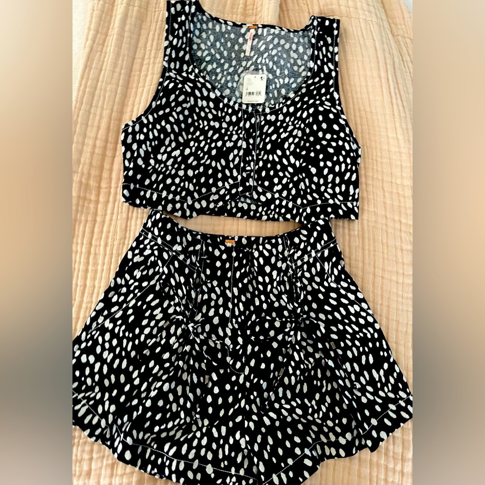 Free people short and vest set NWT